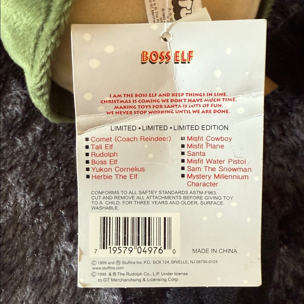 Rudolph Misfit Toys Boss Elf 1999 CVS Limited Edition … NWT.  Approx. 16”. - Picture 7 of 11